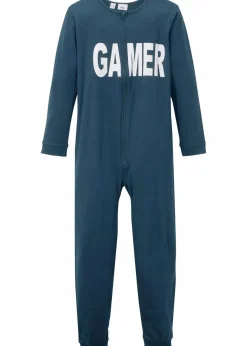 Outlet Schlafoverall aus reiner Bio-Baumwolle Kinder Jungen·Nachtwäsche