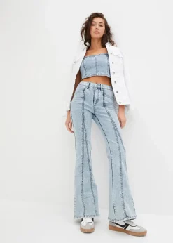 Damen bonprix Bekleidung·Shirts & Tops|Jeans|Schlagjeans High Waist