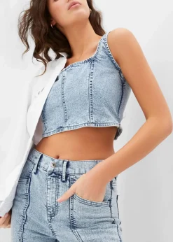 Damen bonprix Bekleidung·Shirts & Tops|Jeans|Schlagjeans High Waist