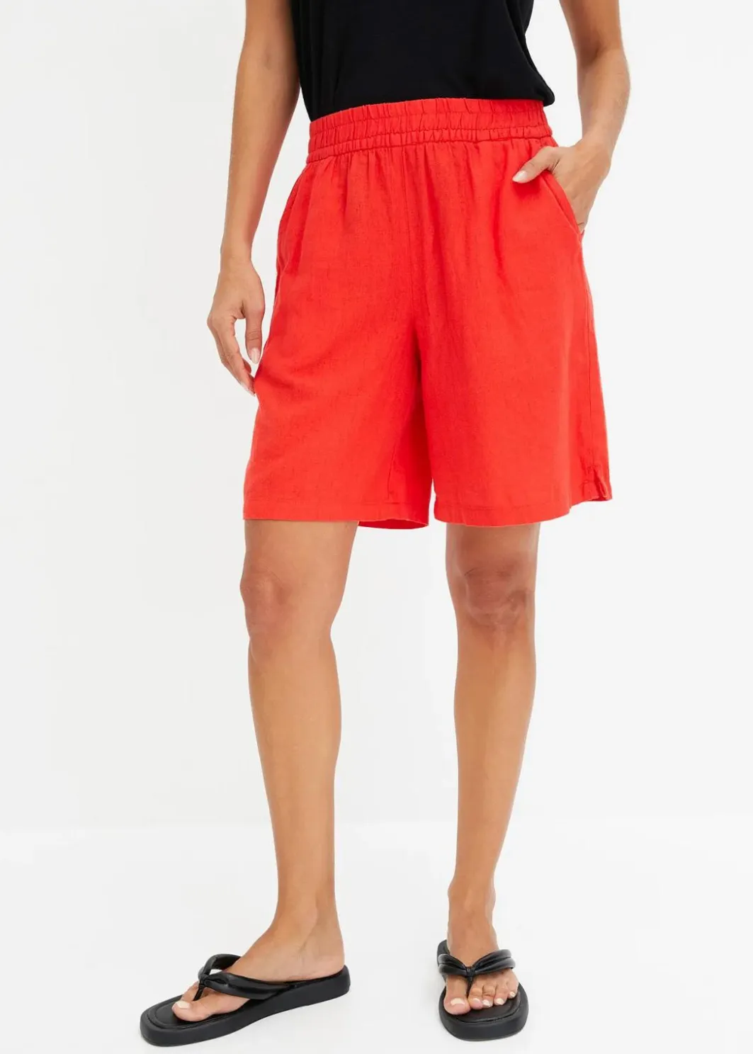 Best Schlupf-Bermuda aus luftigem Leinen-Mix Damen Nachhaltigere Materialien|Hosen