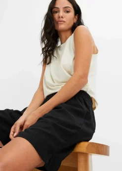 Discount Schlupf-Bermuda aus luftigem Leinen-Mix Damen Bekleidung·Outdoorbekleidung|Bekleidung·Kleider