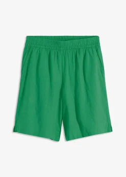Damen bonprix Nachhaltigere Materialien|Hosen|Schlupf-Bermuda aus luftigem Leinen-Mix
