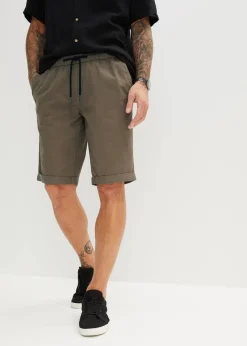 Hot Schlupf-Bermuda aus reiner Baumwolle, Regular Fit Herren Große Größen|Shorts