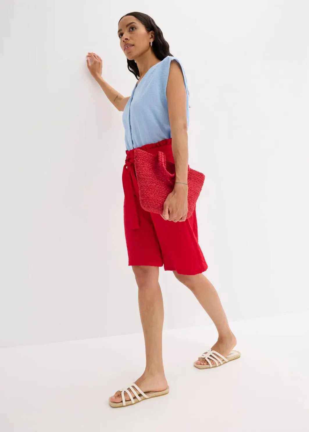 Outlet Schlupf-Bermuda aus Viskose-Mix Damen Bekleidung·Outdoorbekleidung|Bekleidung·Kleider
