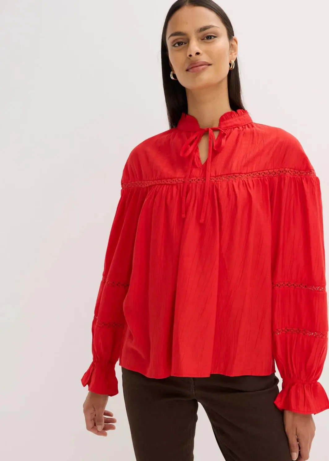 Damen bonprix Bekleidung·Jacken & Mäntel|Blusen & Tuniken|Schlupfbluse aus feinem Viskose-Mix