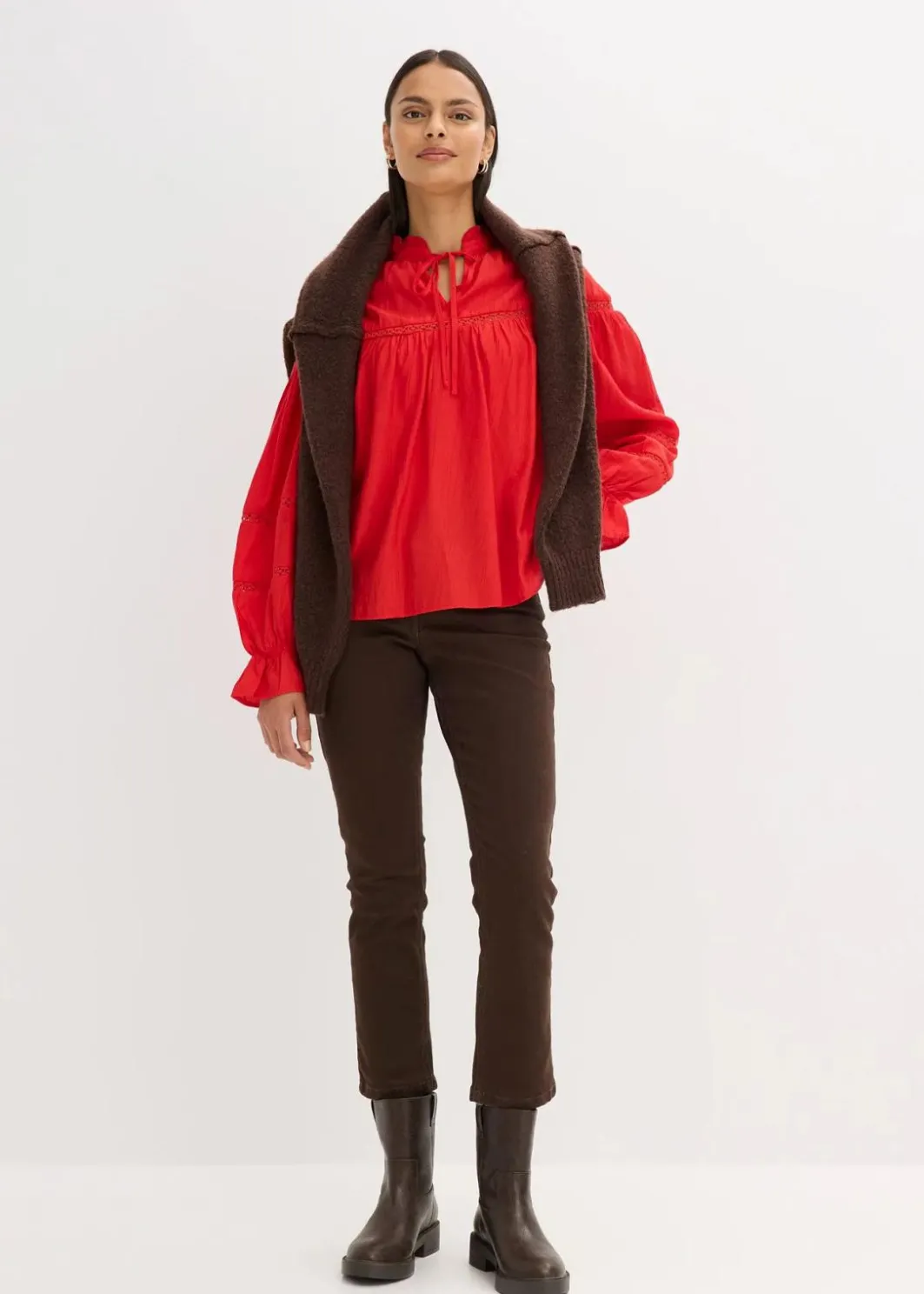 Damen bonprix Bekleidung·Jacken & Mäntel|Blusen & Tuniken|Schlupfbluse aus feinem Viskose-Mix