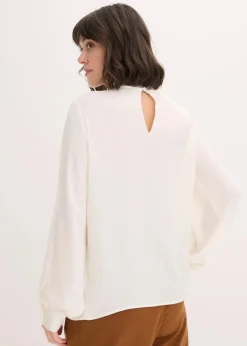 New Schlupfbluse aus fließendem Satin Damen Bekleidung·Jacken & Mäntel|Blusen & Tuniken