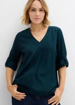 Schlupfbluse aus fließender Viskose Damen Blusen & Tuniken|Bekleidung·Jacken & Mäntel