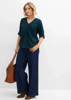 Schlupfbluse aus fließender Viskose Damen Blusen & Tuniken|Bekleidung·Jacken & Mäntel