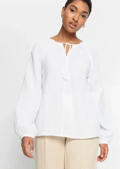 Clearance Schlupfbluse aus luftigem Musselin Damen Bekleidung·Jacken & Mäntel|Blusen & Tuniken