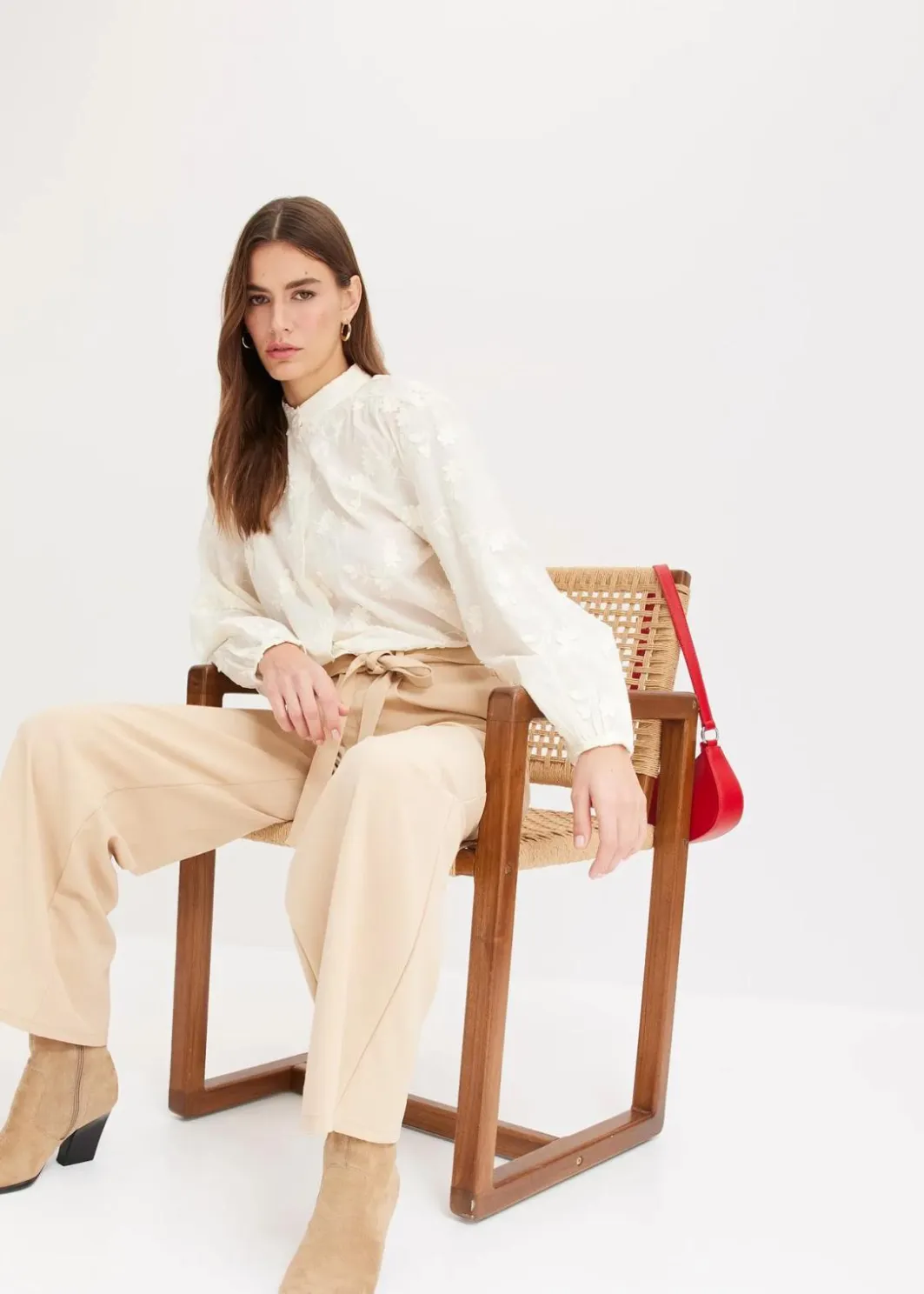 Damen bonprix Blusen & Tuniken|Bekleidung·Jacken & Mäntel|Schlupfbluse aus reiner Baumwolle