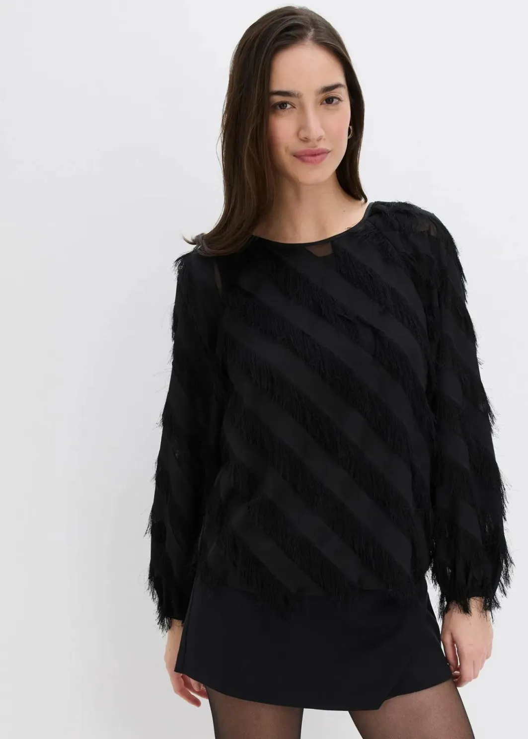 Damen bonprix Blusen & Tuniken|Schlupfbluse mit Fransen-Details