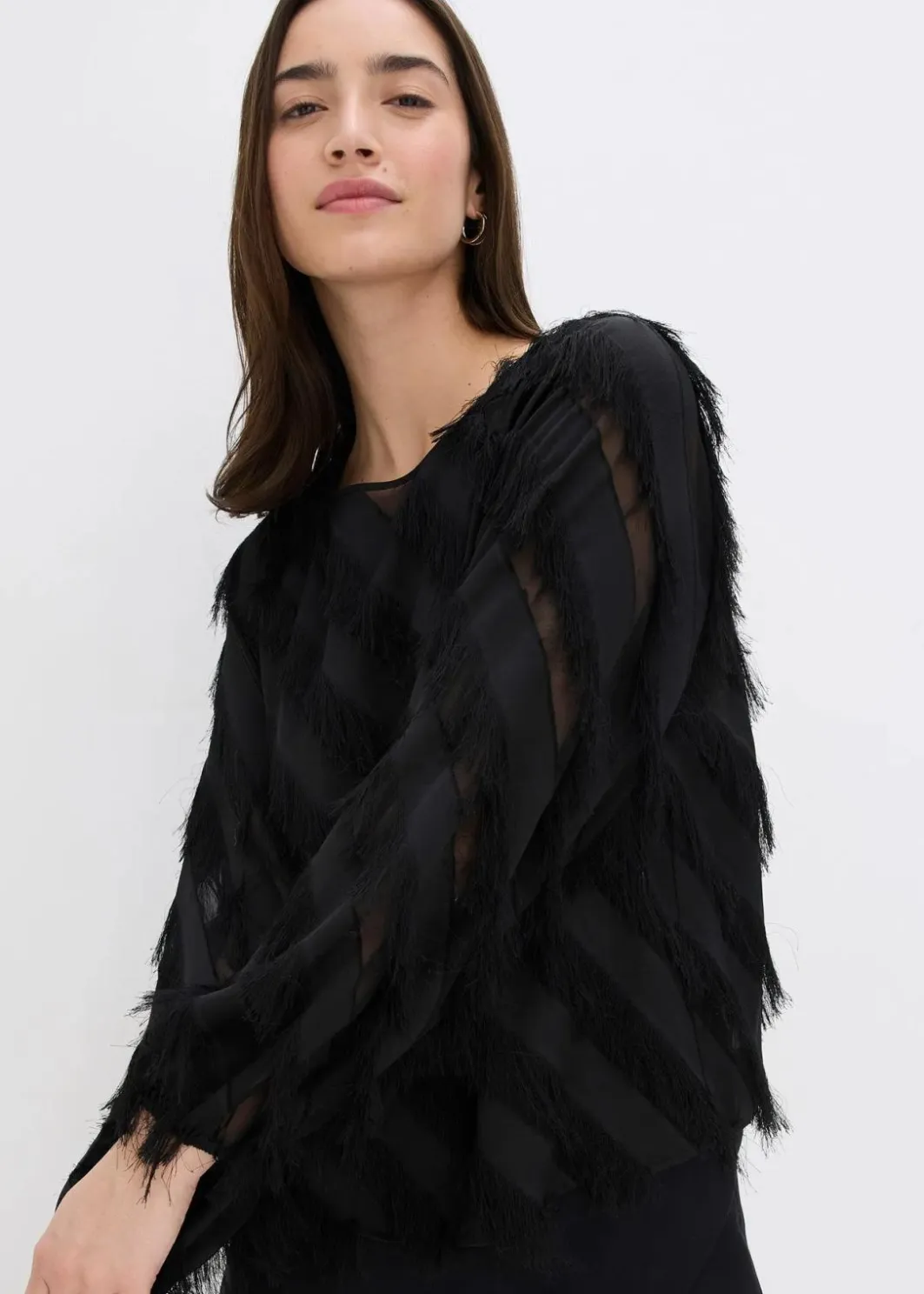 Damen bonprix Blusen & Tuniken|Schlupfbluse mit Fransen-Details