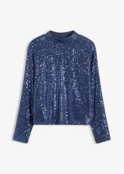Damen bonprix Blusen & Tuniken|Bekleidung·Jacken & Mäntel|Schlupfbluse mit Pailletten