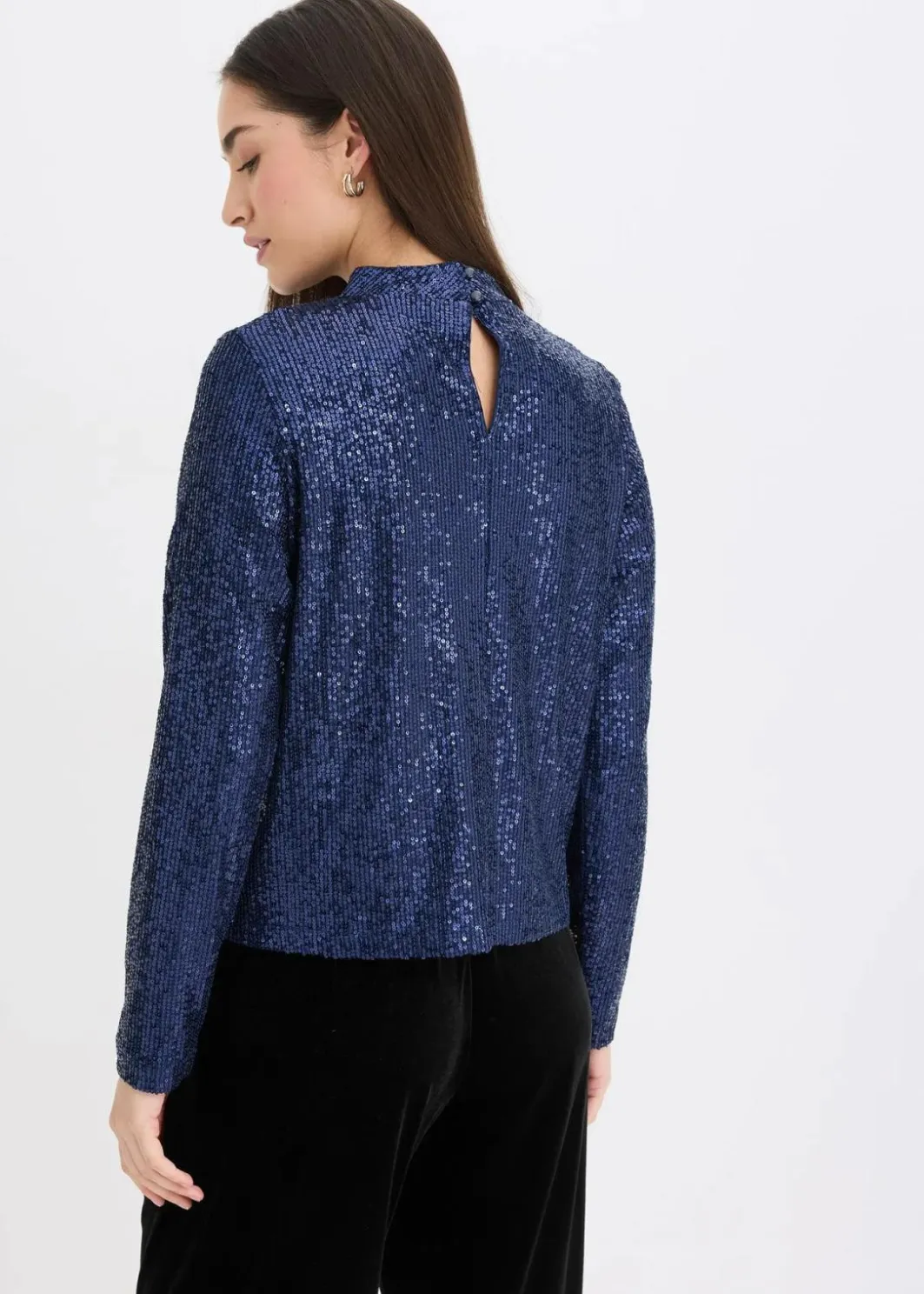 Damen bonprix Blusen & Tuniken|Bekleidung·Jacken & Mäntel|Schlupfbluse mit Pailletten