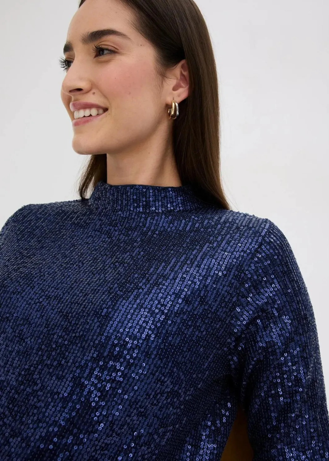 Damen bonprix Blusen & Tuniken|Bekleidung·Jacken & Mäntel|Schlupfbluse mit Pailletten