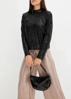 New Schlupfbluse mit Pailletten Damen Blusen & Tuniken|Bekleidung·Jacken & Mäntel