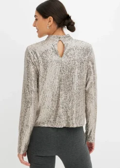 Damen bonprix Bekleidung·Jacken & Mäntel|Blusen & Tuniken|Schlupfbluse mit Pailletten