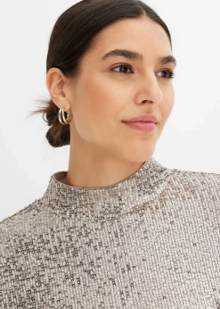 Damen bonprix Bekleidung·Jacken & Mäntel|Blusen & Tuniken|Schlupfbluse mit Pailletten