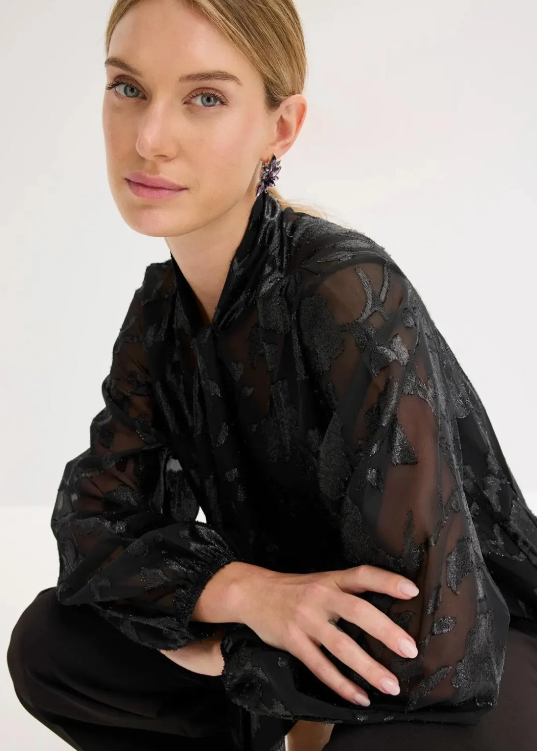 Damen bonprix Bekleidung·Jacken & Mäntel|Festliche Mode|Schlupfbluse mit Stickerei