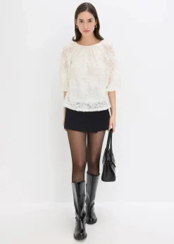 Discount Schlupfbluse mit strukturiertem Blumen-Muster Damen Blusen & Tuniken|Bekleidung·Jacken & Mäntel