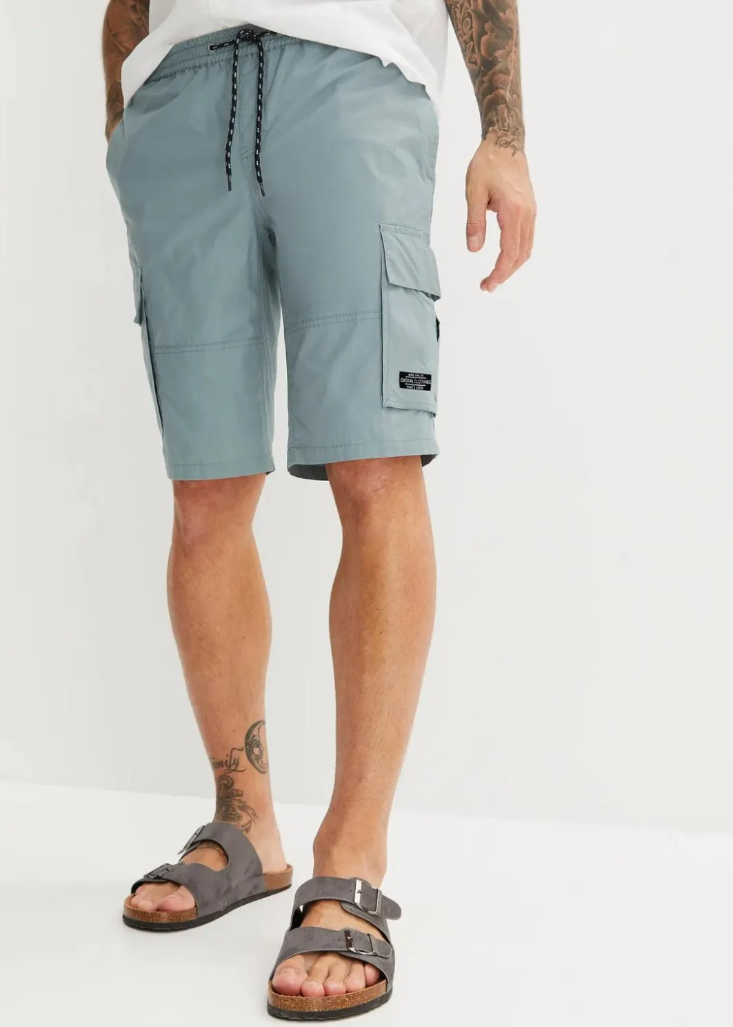 New Schlupf-Cargo-Bermuda, Regular Fit Herren Hosen|Basics
