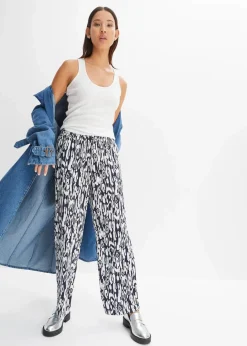 Online Schlupfhose aus fließender Viskose Damen Bekleidung·Kleider|Hosen