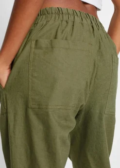 Damen bonprix Hosen|Schlupfhose aus luftigem Leinen-Mix
