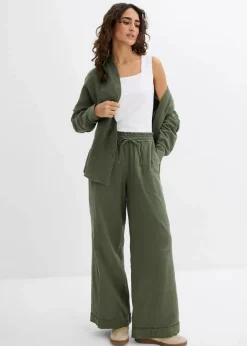 Damen bonprix Hosen|Zweiteiler & Sets|Schlupfhose aus luftigem Musselin