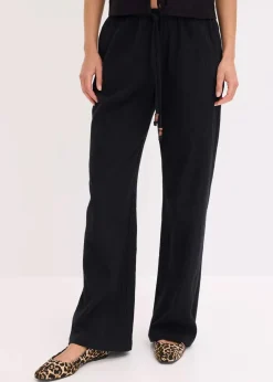 Damen bonprix Hosen|Schlupfhose aus strukturiertem Crinkle