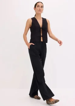 Damen bonprix Hosen|Schlupfhose aus strukturiertem Crinkle