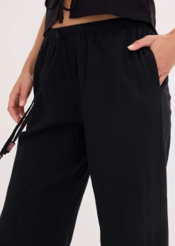Damen bonprix Hosen|Schlupfhose aus strukturiertem Crinkle