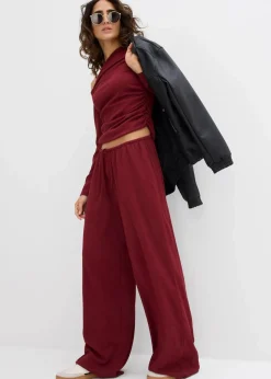 Schlupfhose aus strukturiertem Crêpe Damen Zweiteiler & Sets|Hosen