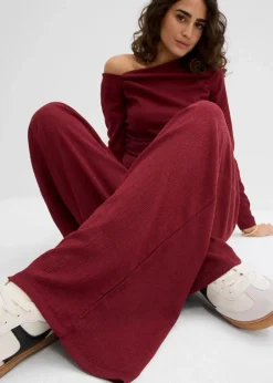 Schlupfhose aus strukturiertem Crêpe Damen Zweiteiler & Sets|Hosen