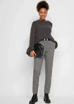 Damen bonprix Bekleidung·Kleider|Nachhaltigere Materialien|Schlupfhose mit Bequembund, kariert