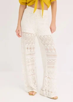Outlet Schlupfhose mit Lochstrickmuster Damen Hosen|Bekleidung·Kleider