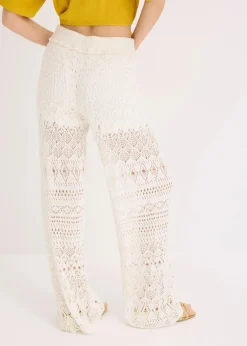 Outlet Schlupfhose mit Lochstrickmuster Damen Hosen|Bekleidung·Kleider