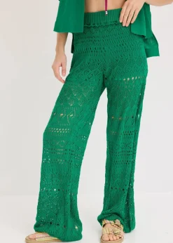 Sale Schlupfhose mit Lochstrickmuster Damen Bekleidung·Kleider|Hosen
