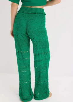 Sale Schlupfhose mit Lochstrickmuster Damen Bekleidung·Kleider|Hosen