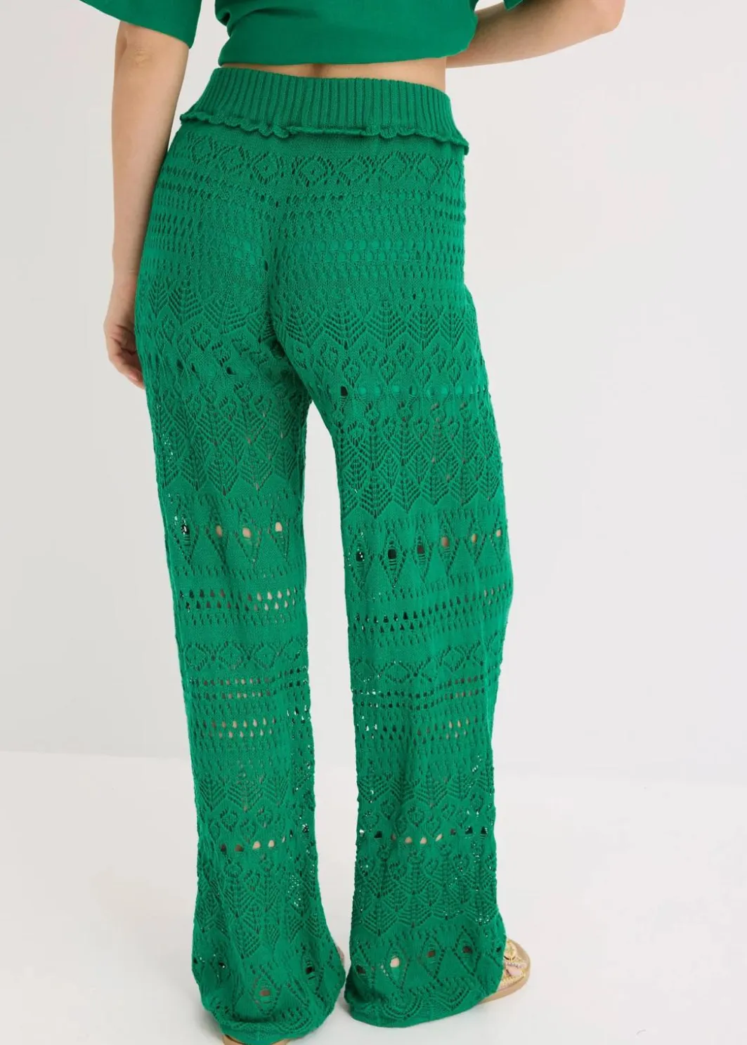 Sale Schlupfhose mit Lochstrickmuster Damen Bekleidung·Kleider|Hosen