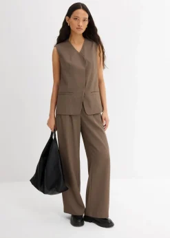 Damen bonprix Hosen|Bekleidung·Kleider|Schlupfhose mit Twill-Struktur