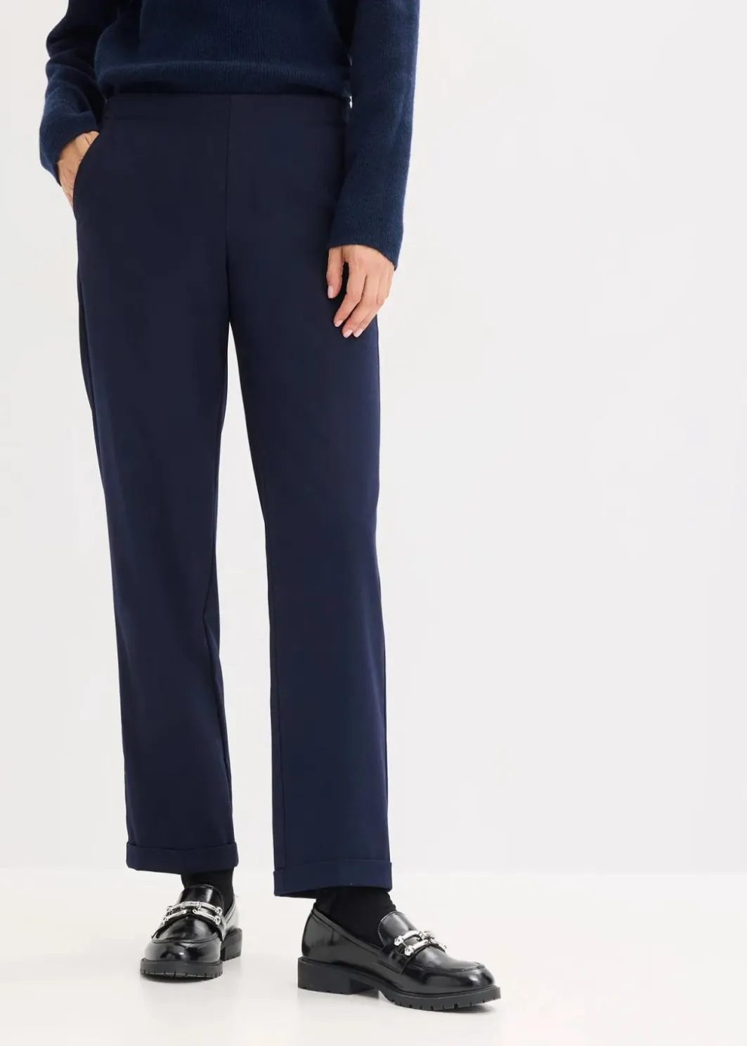 Damen bonprix Bekleidung·Kleider|Hosen|Schlupfhose mit Umschlag