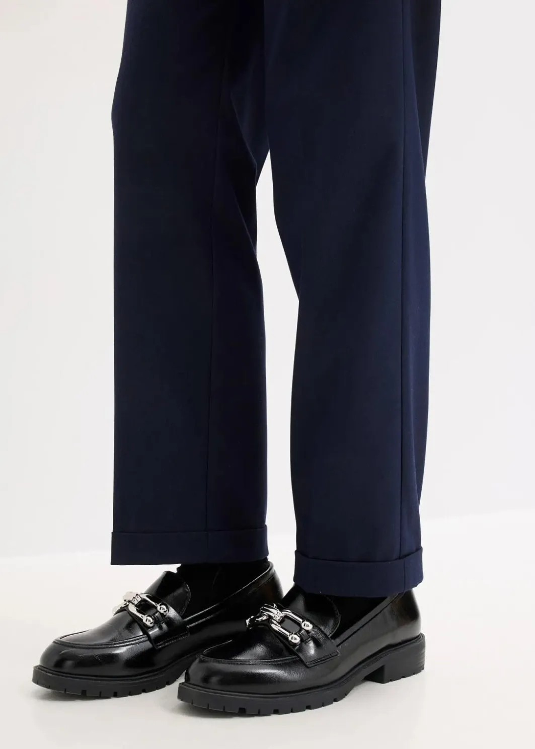 Damen bonprix Bekleidung·Kleider|Hosen|Schlupfhose mit Umschlag