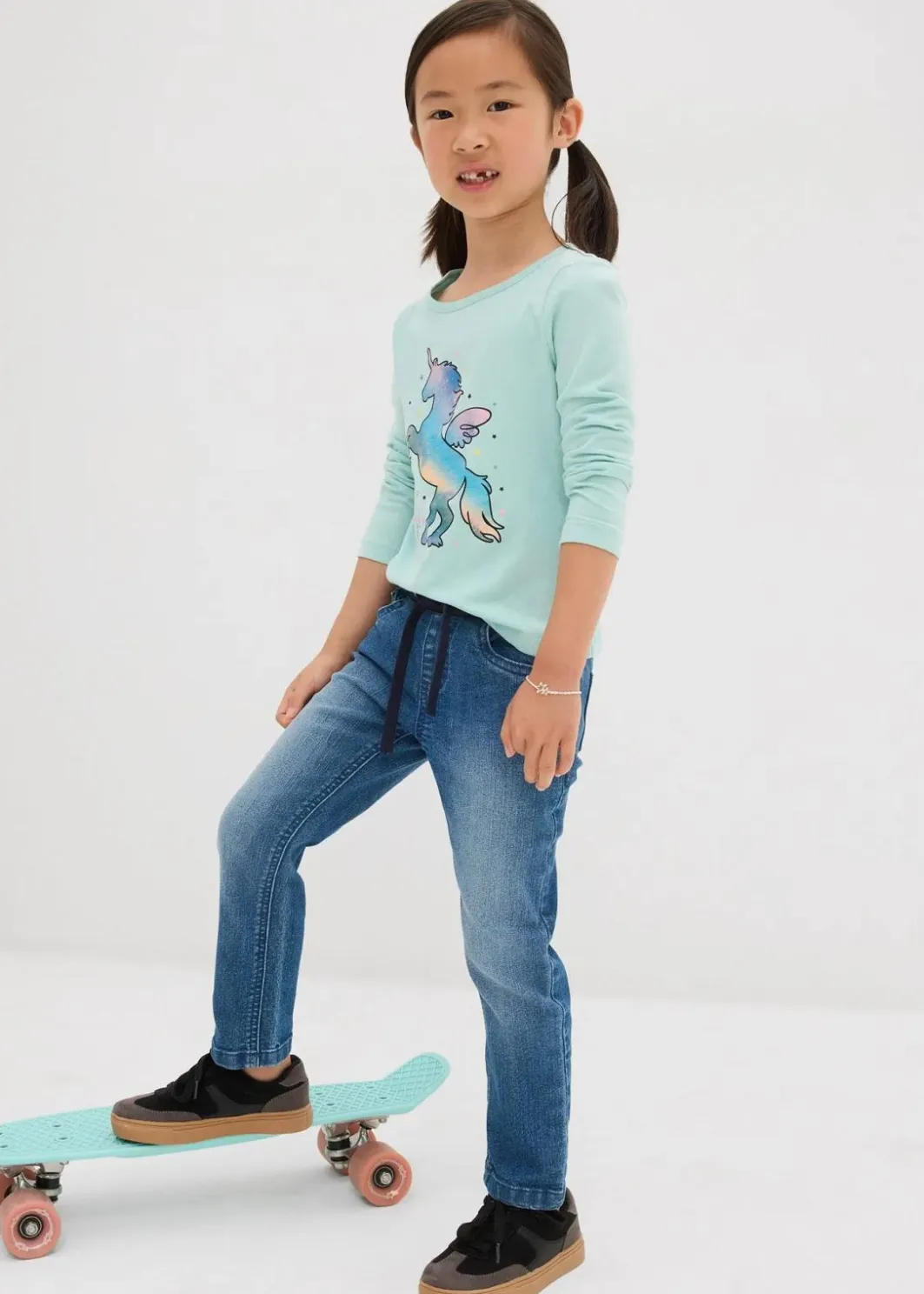 Kinder bonprix Mädchen 2-8 Jahre·Jeans & Hosen|Schlupfjeans Mid Waist, Bequembund