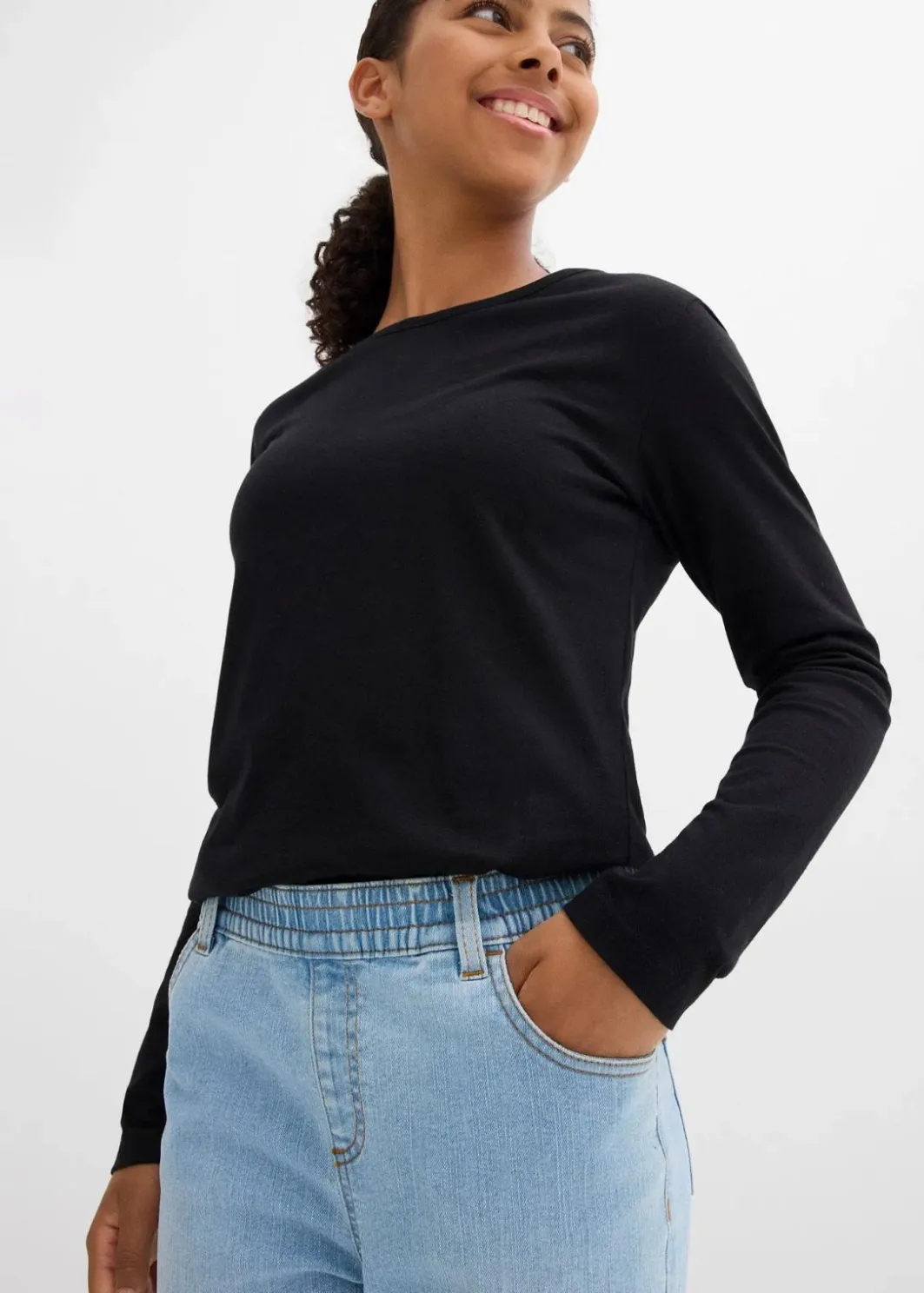 Kinder bonprix Mädchen 9-16 Jahre·Mehrfachpacks|Mädchen 9-16 Jahre·Jeans|Schlupfjeans Mid Waist (2er Pack)