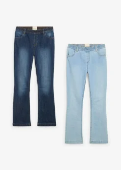Kinder bonprix Mädchen 9-16 Jahre·Mehrfachpacks|Mädchen 9-16 Jahre·Jeans|Schlupfjeans Mid Waist (2er Pack)