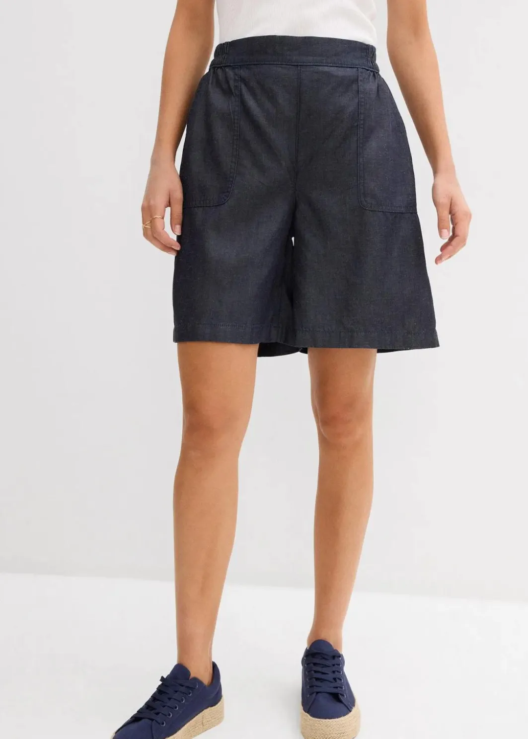 Damen bonprix Bekleidung·Outdoorbekleidung|Bekleidung·Kleider|Schlupf-Shorts mit kühlendem Leinenanteil