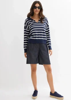 Damen bonprix Bekleidung·Outdoorbekleidung|Bekleidung·Kleider|Schlupf-Shorts mit kühlendem Leinenanteil