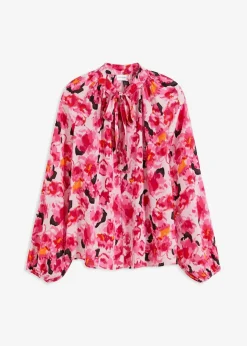 Online Schluppenbluse aus Chiffon Damen Bekleidung·Jacken & Mäntel|Blusen & Tuniken