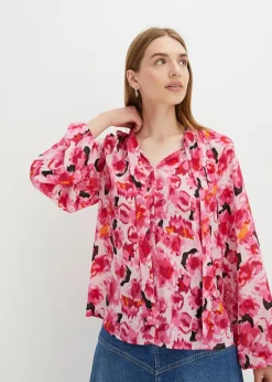 Online Schluppenbluse aus Chiffon Damen Bekleidung·Jacken & Mäntel|Blusen & Tuniken